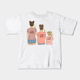 Cool mom and kidS Kids T-Shirt